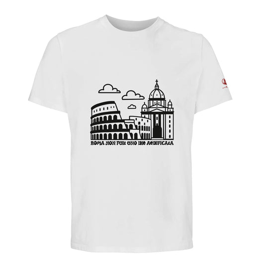 Camiseta blanca de algodón orgánico dibujo Roma
